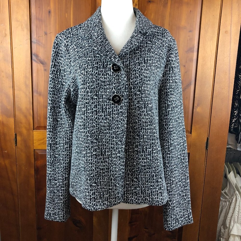 Charter Club Cotton Blend Tweed Blazer Career Office Minimalist Fairycore Comfy